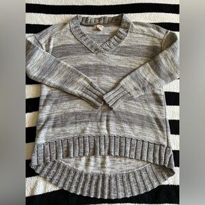 grey striped sweater